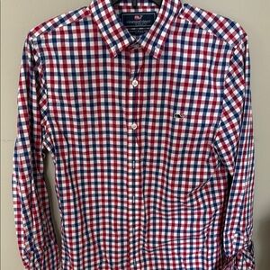 Vineyard Vines Red and Blue Gingham Casual Shirt